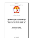 Đề án tốt nghiệp Quản lý công: Triển khai xây dựng nông thôn mới nâng cao trên địa bàn xã Tân Dân, huyện Sóc Sơn, thành phố Hà Nội