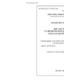 Tóm tắt luận văn Tiến sĩ Toán học: Phủ tập thô và độ đo đánh giá hiệu năng tập luật quyết định