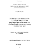 Tóm tắt Luận văn Thạc sĩ Sinh thái học: Chất lượng môi trường nước và đa dạng thực vật nổi tại cửa Soài Rạp (sông Đồng Nai) và cửa Cổ Chiên (sông Tiền Giang) giai đoạn 2011-2015