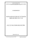 Luận văn Thạc sĩ Khoa học máy tính: Phương pháp lọc cộng tác và ứng dụng trong hệ thông tin tư vấn