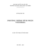 Luận văn Thạc sĩ Khoa học: Phương trình tích phân Volterra