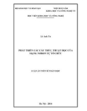 Luận án Tiến sĩ Toán học: Phát triển các cấu trúc, thuật học của mạng nơron tự tổ chức