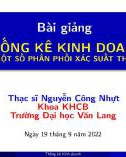 Bài giảng Thống kê kinh doanh: Chương 2 - ThS. Nguyễn Công Nhựt