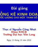 Bài giảng Thống kê kinh doanh: Chương 5 - ThS. Nguyễn Công Nhựt