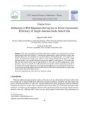 Influences of pbs quantum dot layers on power conversion efficiency of single junction GaAs solar cells