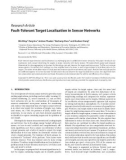 Báo cáo hóa học: Research Article Fault-Tolerant Target Localization in Sensor Networks