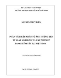 Luận văn Thạc sĩ Kinh tế: Phân tích các nhân tố ảnh hưởng đến tỷ suất sinh lời của các NHTMCP đang niêm yết tại Việt Nam