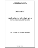 Luận văn Thạc sĩ Công nghệ thông tin: Nghiên cứu, tìm hiểu về hệ thống chứng thực số và ứng dụng