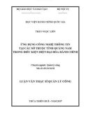 Tóm tắt Luận văn thạc sĩ Quản lý công: Ứng dụng công nghệ thông tin tại các Sở thuộc tỉnh Quảng Nam trong điều kiện hiện đại hóa hành chính