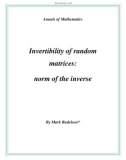 Đề tài Invertibility of random matrices: norm of the inverse 