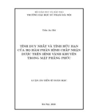 Luận án Tiến sĩ Toán học: Tính duy nhất và tính hữu hạn của họ hàm phân hình chấp nhận được trên hình vành khuyên trong mặt phẳng phức