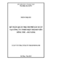 Luận văn Thạc sĩ Quản trị kinh doanh: Kế toán quản trị chi phí sản xuất tại Công ty TNHH MTV Sông Thu - Đà Nẵng