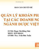 Báo cáo chuyên đề: Quản lý khoản phải thu tại các doanh nghiệp ngành dược Việt Nam