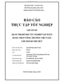 Báo cáo thực tập tốt nghiệp: Quản trị rủi ro tác nghiệp tại ngân hàng TMCP công thương Việt Nam chi nhánh Thủ Đức