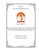 Đề án tốt nghiệp Quản lý công: Phát triển kinh tế tư nhân trong lĩnh vực thương mại của tỉnh Nghệ An