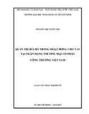 Luận văn Thạc sĩ Tài chính ngân hàng: Quản trị rủi ro trong hoạt động cho vay tại Ngân hàng thương mại cổ phần Công Thương Việt Nam