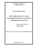Tóm tắt luận văn thạc sĩ: Hoàn thiện công tác lập kế hoạch kiểm toán báo cáo tài chính tại công ty TNHH Deloitte Việt Nam