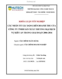 Khóa luận tốt nghiệp: Các nhân tố tác động đến doanh thu của công ty TNHH Sản xuất thương mại dịch vụ Kiều An giai đoạn 2006-2016