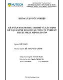 Khóa luận tốt nghiệp: Kế toán doanh thu, chi phí và xác định kết quả kinh doanh tại Công ty TNHH Kỹ thuật Nhật Minh Sài Gòn