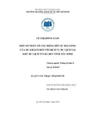 Luận văn Thạc sĩ Kinh tế: Một số nhân tố tác động đến sự hài lòng của du khách đối với dịch vụ du lịch tại Khu du lịch núi Bà Đen tỉnh Tây Ninh