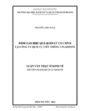 Luận văn Thạc sĩ Kinh tế: Nâng cao hiệu quả quản lý tài chính tại Công ty Dịch vụ viễn thông Vinaphone