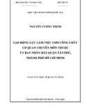 Luận văn Thạc sĩ Quản lý công: Tạo động lực làm việc cho công chức cơ quan chuyên môn thuộc Ủy ban nhân dân quận Tân Phú, Thành phố Hồ Chí Minh