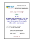 Khóa luận tốt nghiệp: Mở rộng hoạt động cho vay đối với DNVVN tại NH Nông nghiệp và Phát triển Nông thôn Việt Nam CN 10