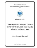 Luận văn Thạc sĩ Kinh tế: Quản trị rủi ro tín dụng tại Ngân hàng TMCP Đầu tư và phát triển Việt Nam