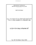 Luận văn Thạc sĩ Kinh tế: Các nhân tố tác động đến nghề nuôi tôm sú công nghiệp của tỉnh Bến Tre