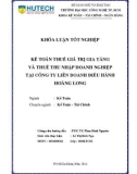 Khóa luận tốt nghiệp: Kế toán thuế giá trị gia tăng và thuế thu nhập doanh nghiệp tại Công ty liên doanh điều hành Hoàng Long