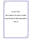 LUẬN VĂN: Địa vị pháp lý của công ty cổ phần trong nền kinh tế nhiều thành phần ở nước ta