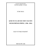 Luận văn Thạc sĩ Lịch sử: Kinh tế ở huyện Thủy Nguyên, thành phố Hải Phòng từ năm 1986 đến năm 2016