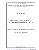 Luận văn Thạc sĩ Quản lý kinh tế: Hoàn thiện công tác quản lý Quỹ Hỗ trợ nông dân tỉnh Lào Cai