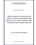 Luận văn Thạc sĩ Kinh tế: Mối quan hệ giữa cơ chế quản trị công ty và kết quả hoạt động kinh doanh của các công ty niêm yết trên thị trường chứng khoán Việt Nam