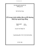 Luận văn Thạc sĩ Luật học: Lỗi trong trách nhiệm dân sự bồi thường thiệt hại ngoài hợp đồng