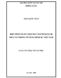 Luận văn Thạc sĩ Luật học: Biện pháp ngăn chặn bắt người đang bị truy nã trong tố tụng hình sự Việt Nam