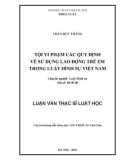 Luận văn Thạc sĩ Luật học: Tội vi phạm các quy định về sử dụng lao động trẻ em trong luật hình sự Việt Nam