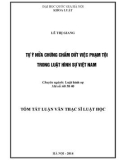 Tóm tắt luận văn Thạc sĩ Luật học: Tự ý nửa chừng chấm dứt việc phạm tội trong Luật hình sự Việt Nam