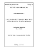 Tóm tắt Luận văn Thạc sĩ Quản lý công: Năng lực công chức Văn phòng - Thống kê cấp xã ở huyện Thường Tín, thành phố Hà Nội