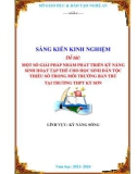 Sáng kiến kinh nghiệm THPT: Một số giải pháp nhằm phát triển kỹ năng sinh hoạt tập thể cho học sinh dân tộc thiểu số trong môi trường bán trú tại trường THPT Kỳ Sơn