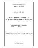 Tóm tắt luận văn thạc sĩ: Nghiên cứu chất lượng dịch vụ di động mạng Vinaphone tại Quảng Nam