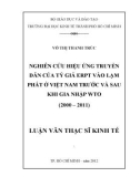 Luận văn Thạc sĩ Kinh tế: Nghiên cứu hiệu ứng truyền dẫn tỷ giá ERPT vào lạm phát ở Việt Nam trước và sau khi gia nhập WTO (2000 – 2011)