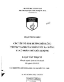 Luận văn Thạc sĩ Quản trị kinh doanh: Các yếu tố ảnh hưởng đến lòng trung thành của nhân viên tại Công ty cổ phần Thế giới di động