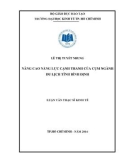 Luận văn Thạc sĩ Kinh tế: Nâng cao năng lực cạnh tranh của cụm ngành du lịch tỉnh Bình Định