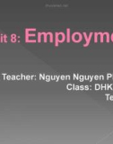 Unit 8: Employment