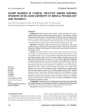 Sharp injuries in clinical practice among nursing students of Da Nang University of Medical Technology and Pharmacy