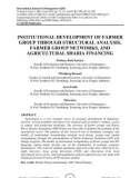 Institutional development of farmer group through structural analysis, farmer group networks, and agricultural sharia financing