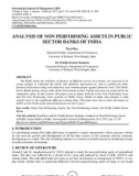 Analysis of non performing assets in public sector banks of India