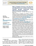 Effect of negative pressure on the structure and diffusion process of silicon dioxide at a liquefied nitrogen temperature using molecular dynamics simulations