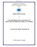 Luận văn Thạc sĩ Kinh tế: Các giải pháp nâng cao năng lực quản trị tài chính tại Công ty Tanimex